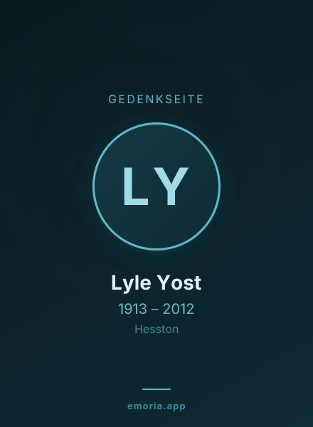 Gedenkportrait von Lyle Yost