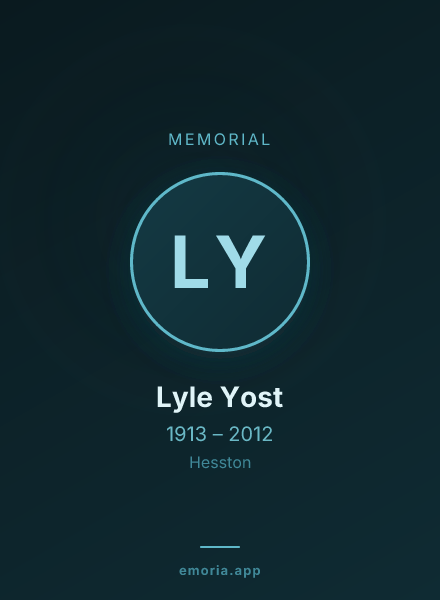 Memorial portrait of Lyle Yost