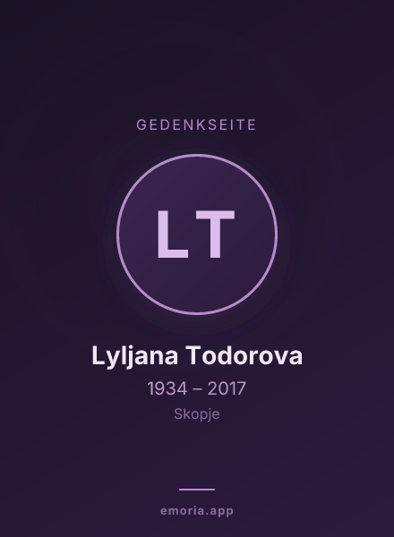 Gedenkportrait von Lyljana Todorova