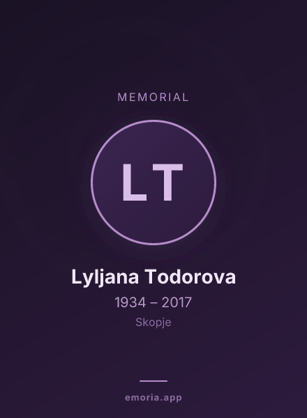 Memorial portrait of Lyljana Todorova