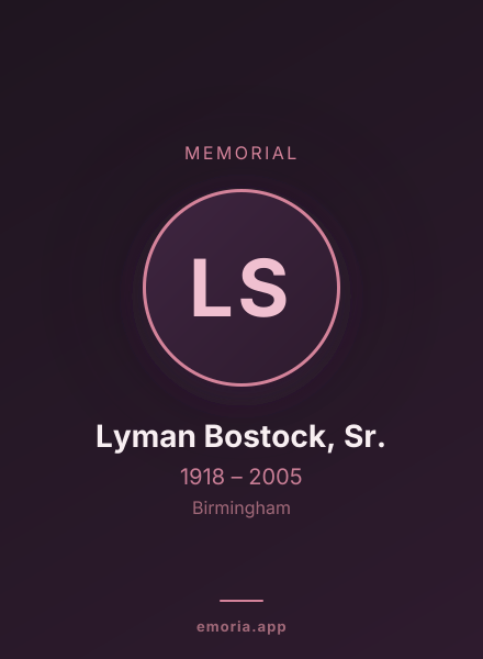 Memorial portrait of Lyman Bostock, Sr.