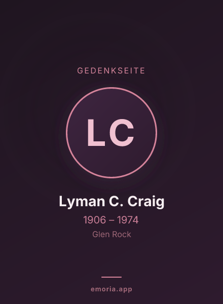 Gedenkportrait von Lyman C. Craig