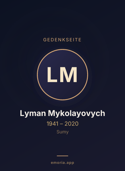 Gedenkportrait von Lyman Mykolayovych