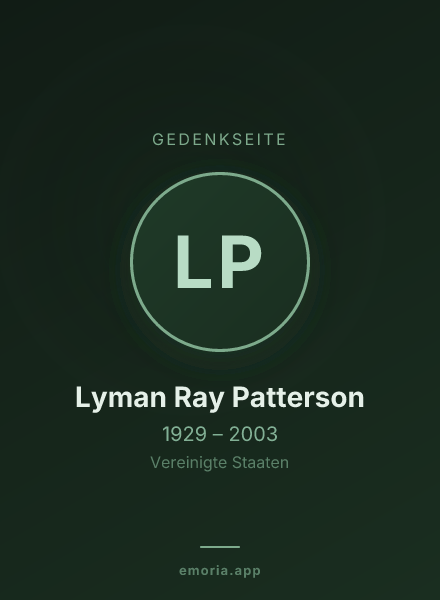 Gedenkportrait von Lyman Ray Patterson