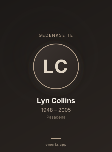 Gedenkportrait von Lyn Collins