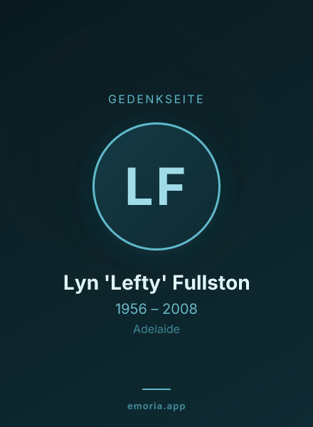 Gedenkportrait von Lyn 'Lefty' Fullston