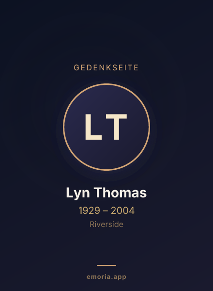 Gedenkportrait von Lyn Thomas