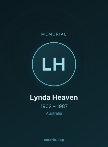 Memorial portrait of Lynda Heaven