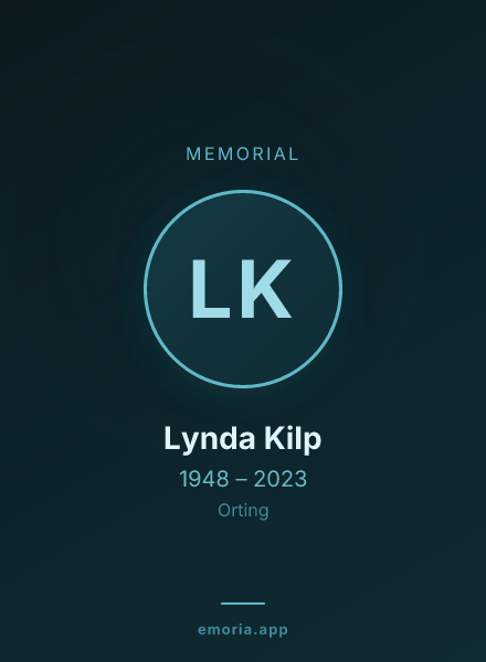 Memorial portrait of Lynda Kilp