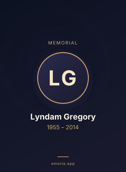 Memorial portrait of Lyndam Gregory