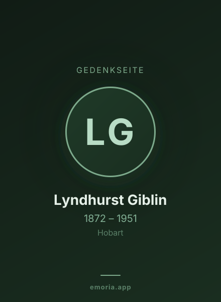 Gedenkportrait von Lyndhurst Giblin
