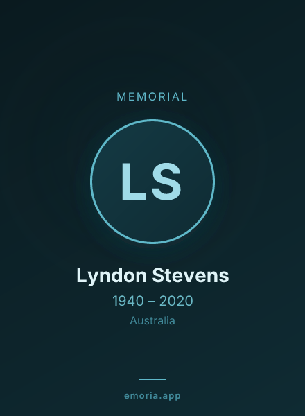 Memorial portrait of Lyndon Stevens