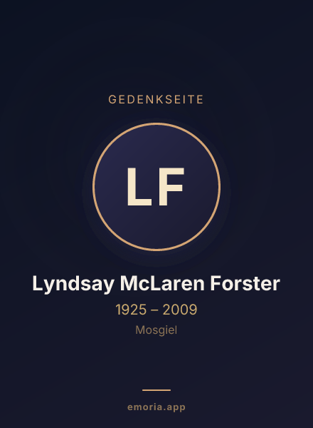 Gedenkportrait von Lyndsay McLaren Forster