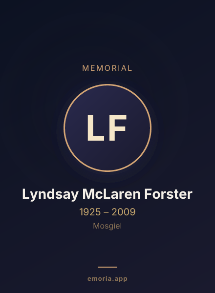 Memorial portrait of Lyndsay McLaren Forster