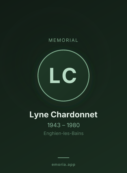 Memorial portrait of Lyne Chardonnet