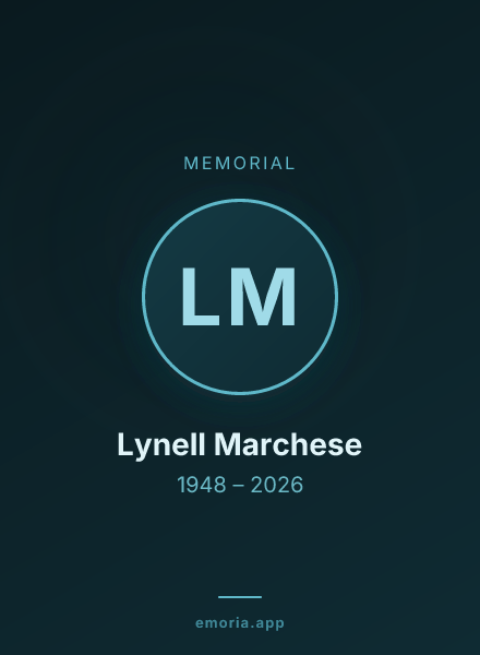 Memorial portrait of Lynell Marchese