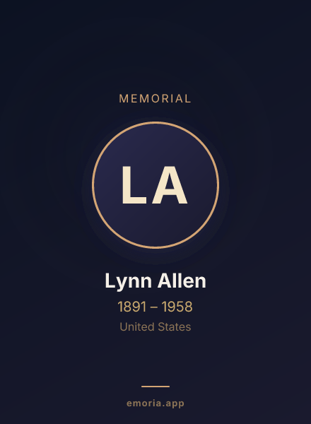 Memorial portrait of Lynn Allen
