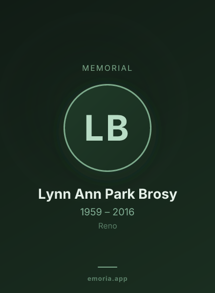 Memorial portrait of Lynn Ann Park Brosy