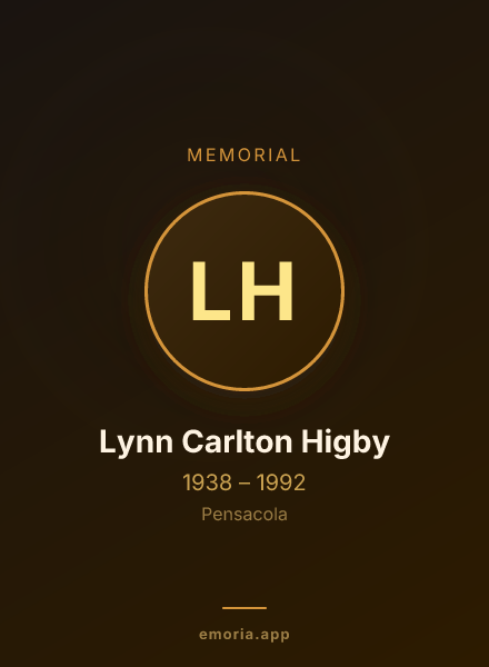 Memorial portrait of Lynn Carlton Higby
