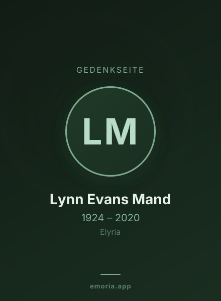 Gedenkportrait von Lynn Evans Mand