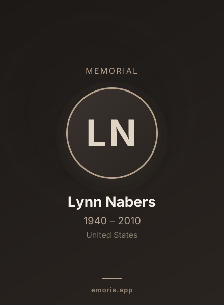 Memorial portrait of Lynn Nabers
