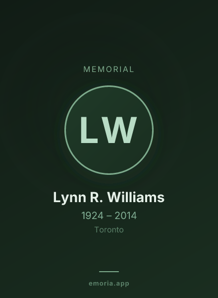 Memorial portrait of Lynn R. Williams