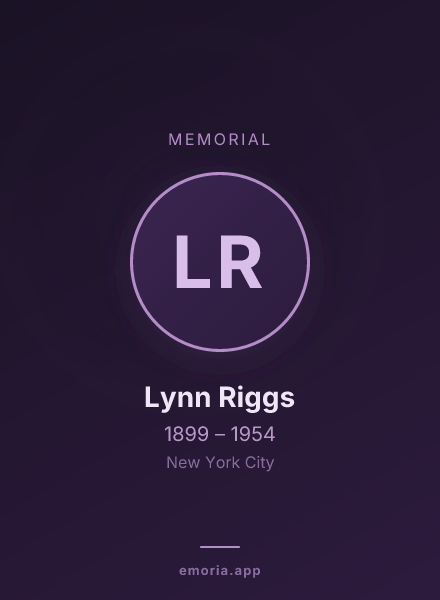 Memorial portrait of Lynn Riggs