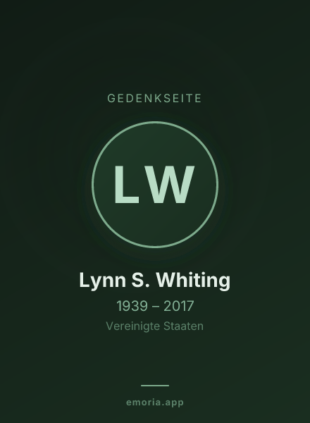 Gedenkportrait von Lynn S. Whiting