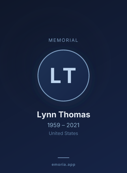 Memorial portrait of Lynn Thomas