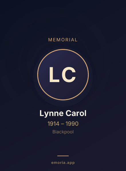 Memorial portrait of Lynne Carol