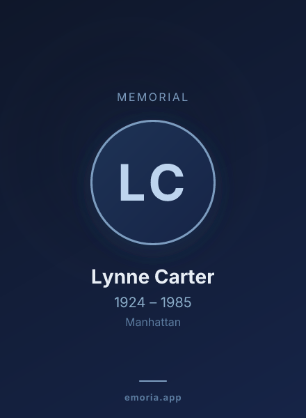 Memorial portrait of Lynne Carter