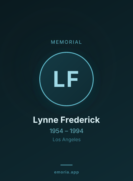 Memorial portrait of Lynne Frederick