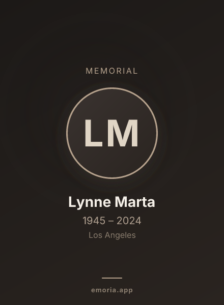 Memorial portrait of Lynne Marta