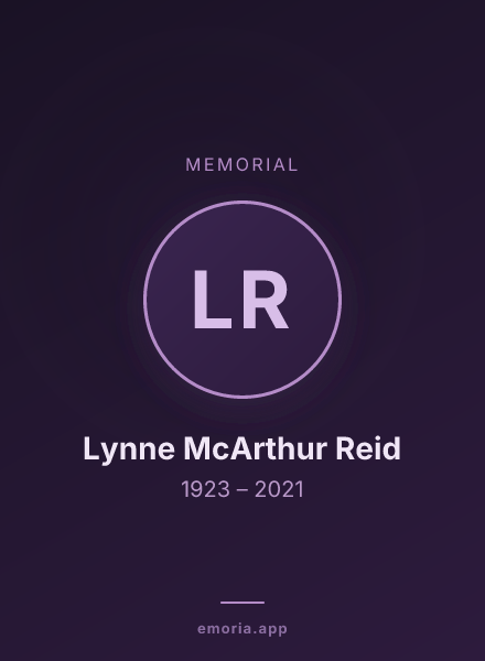 Memorial portrait of Lynne McArthur Reid