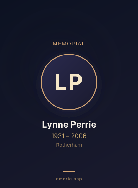 Memorial portrait of Lynne Perrie