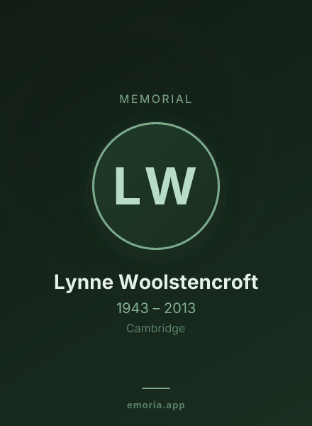 Memorial portrait of Lynne Woolstencroft