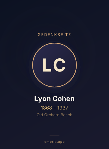 Gedenkportrait von Lyon Cohen