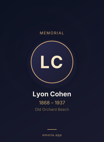 Memorial portrait of Lyon Cohen