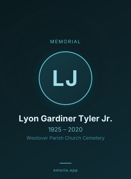 Memorial portrait of Lyon Gardiner Tyler Jr.