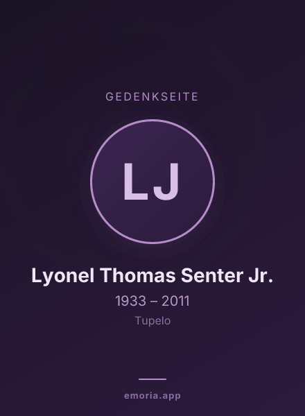 Gedenkportrait von Lyonel Thomas Senter Jr.