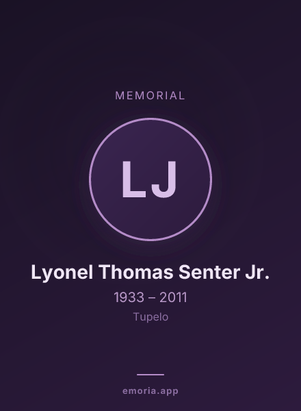 Memorial portrait of Lyonel Thomas Senter Jr.