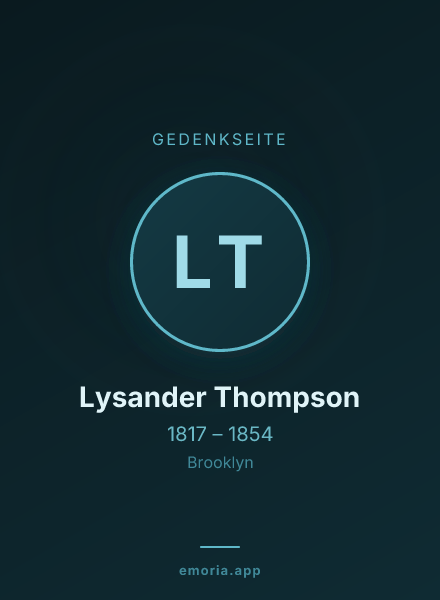 Gedenkportrait von Lysander Thompson
