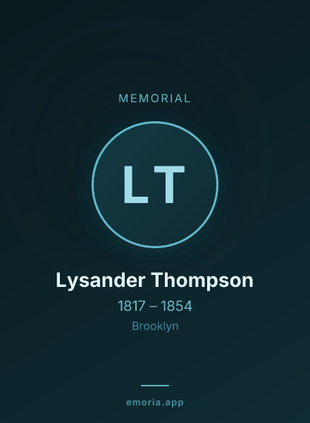Memorial portrait of Lysander Thompson