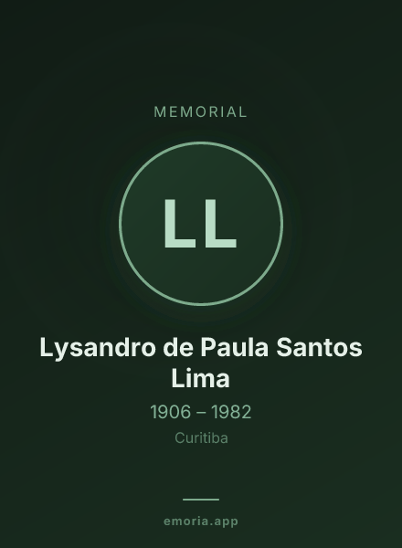 Memorial portrait of Lysandro de Paula Santos Lima