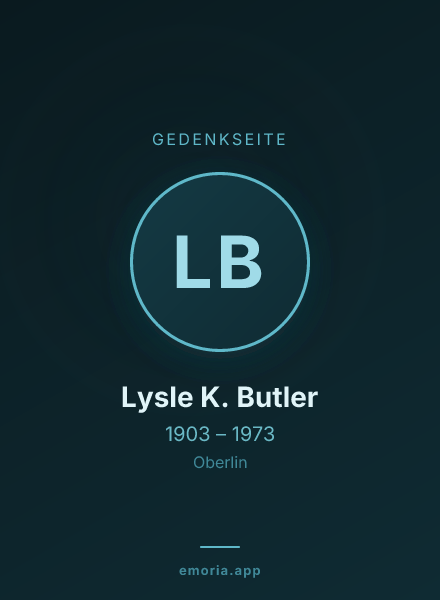 Gedenkportrait von Lysle K. Butler