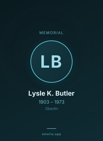 Memorial portrait of Lysle K. Butler