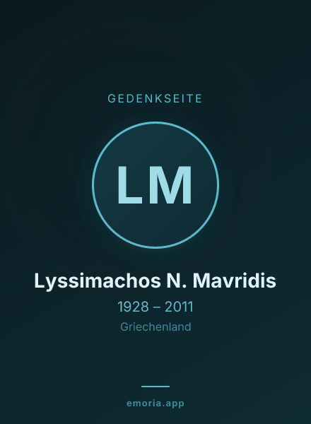 Gedenkportrait von Lyssimachos N. Mavridis