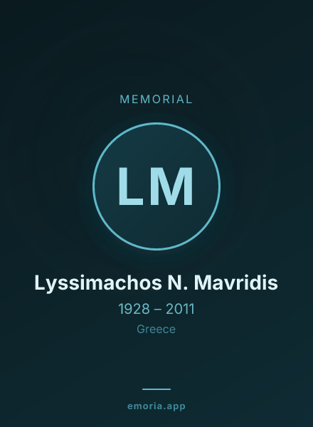 Memorial portrait of Lyssimachos N. Mavridis