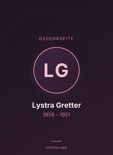 Gedenkportrait von Lystra Gretter