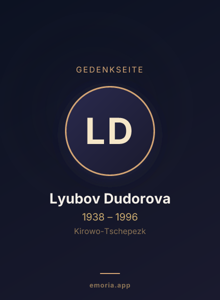 Gedenkportrait von Lyubov Dudorova